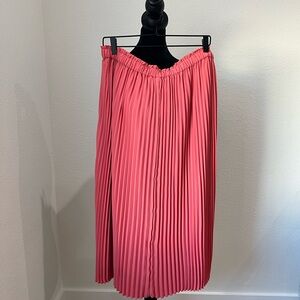 J. Crew Coral Pleated A-Line Skirt